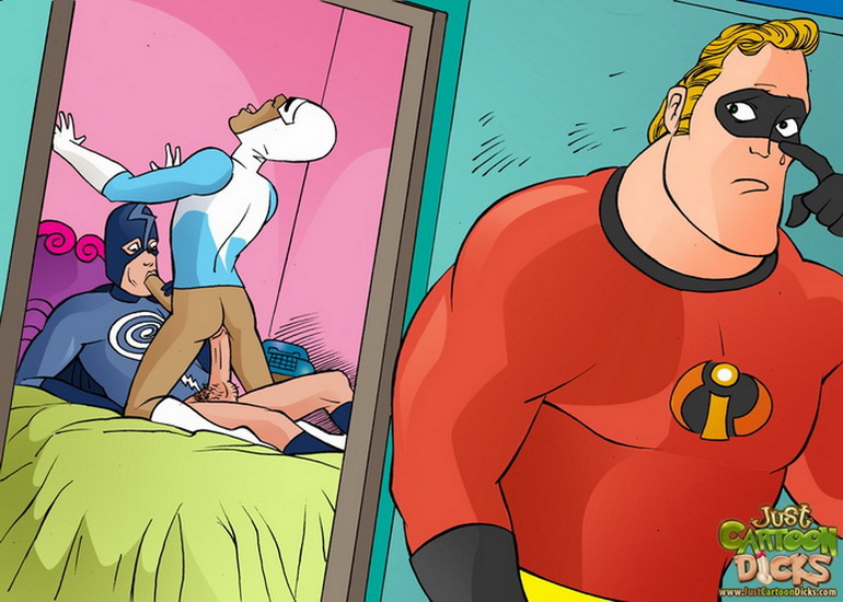 Superheroes Group Sex - Mr. Incredible in unbridled gay orgy - Just Cartoon Dicks - gay toons
