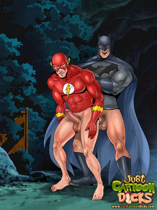 Naughty Batman Porn - Gay Batman, Flash and Superman getting naughty - Just Cartoon Dicks